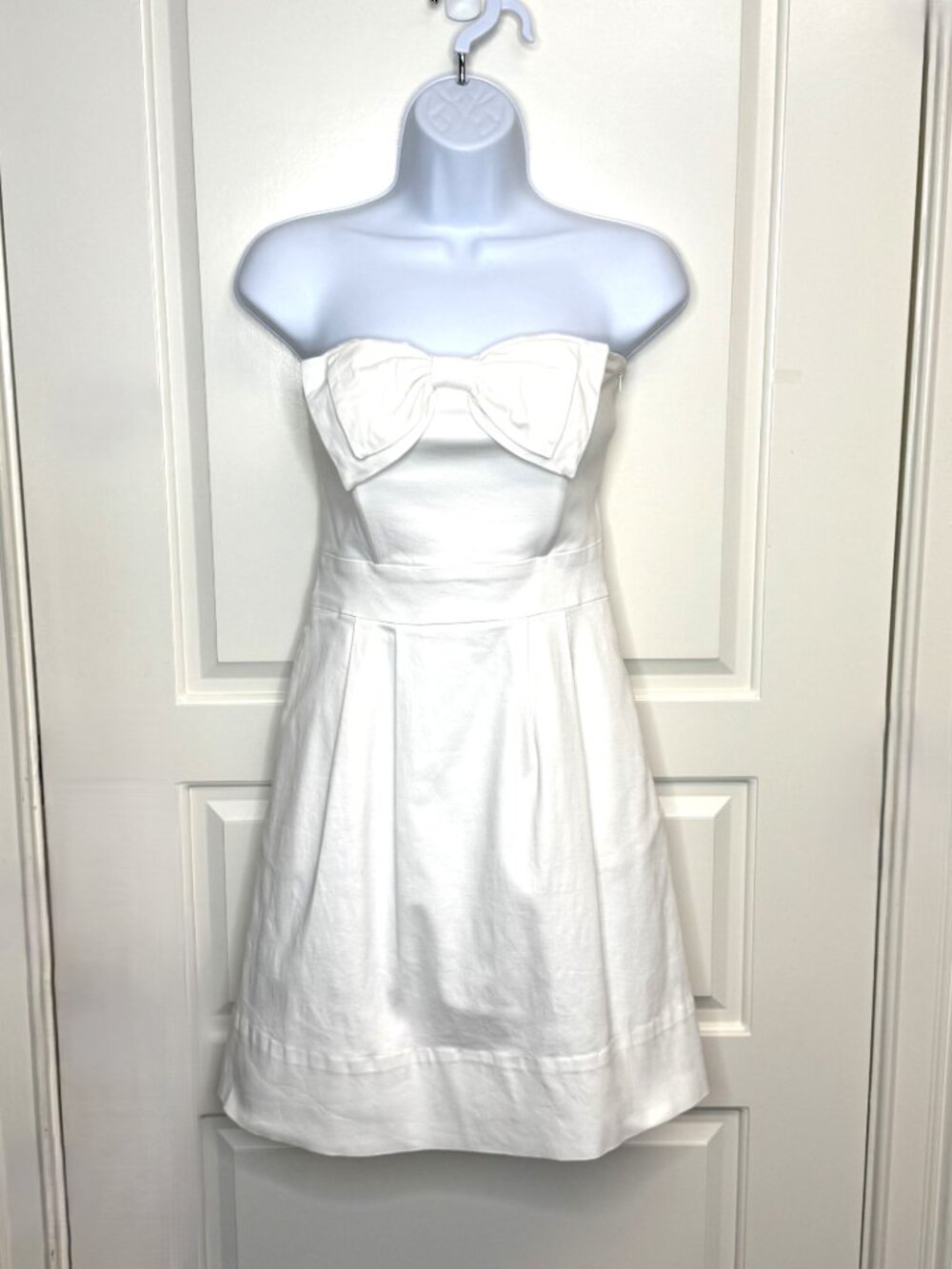 Gretchen Scott White Strapless Bow Fit & Flare Dress M Bridal Rehearsal